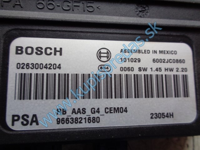 riadiaca jednotka na pdc na citroen c3 picasso, 9663821680